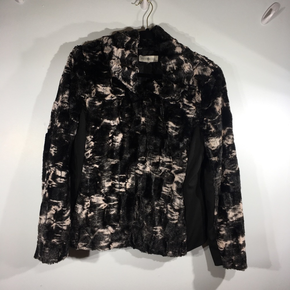 Kate Rosy Faux Fur Black/Cream Coat